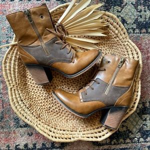Pierre Dumas block heel booties 8 1/2